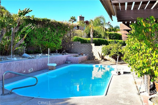 view of pool featuring a pergola