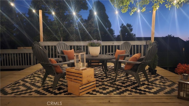 view of deck at dusk