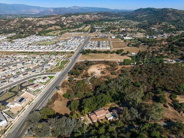 bird's eye view with a mountain view