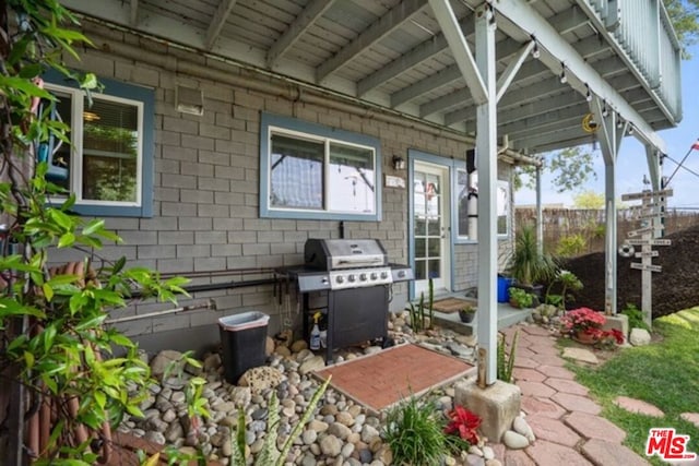 view of patio / terrace featuring grilling area