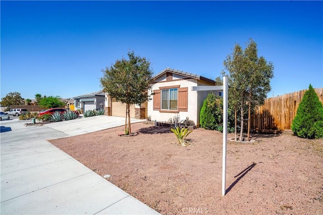 view of front of property featuring a garage