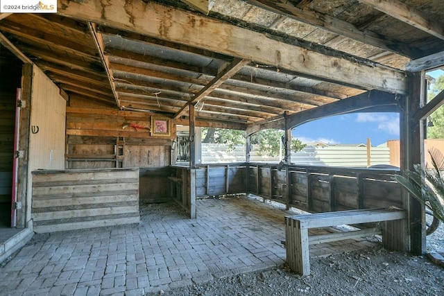 view of patio with an outdoor structure