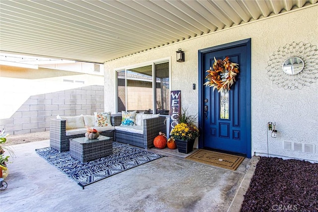 view of patio featuring outdoor lounge area