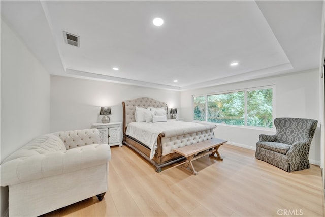 bedroom featuring light wood-type flooring