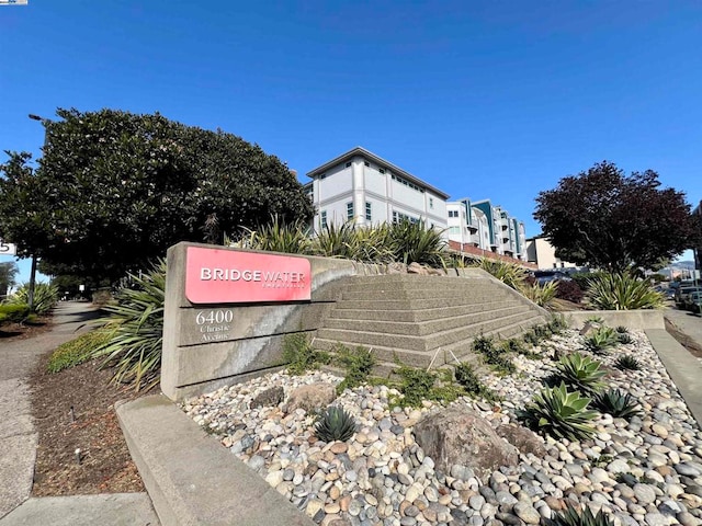 view of community sign