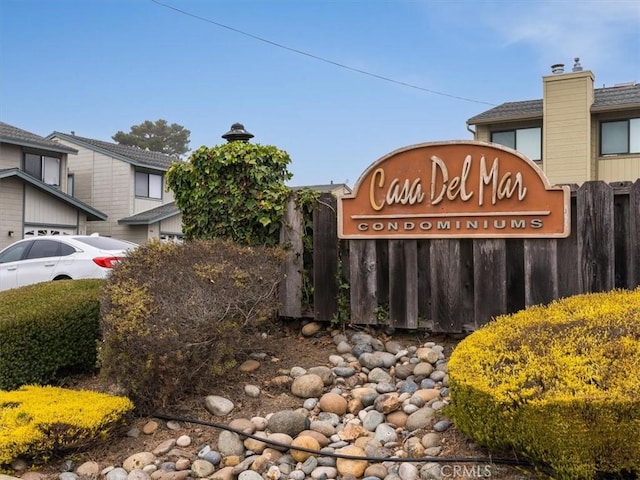 view of community sign