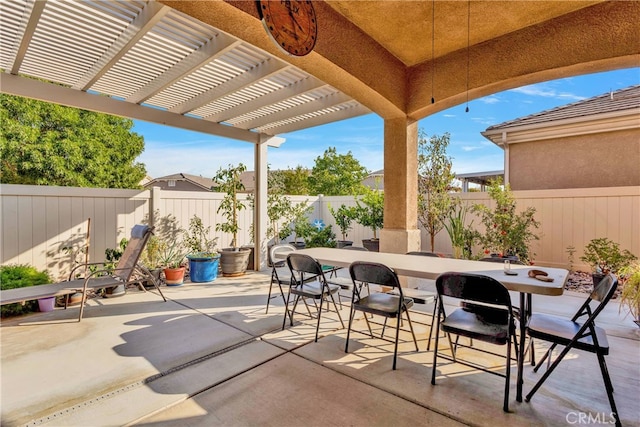 view of patio / terrace with a pergola