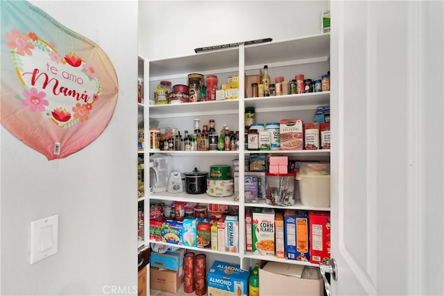 view of pantry