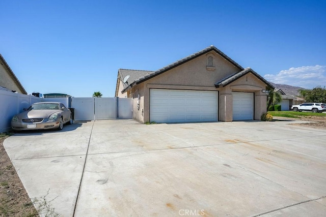 exterior space featuring a garage