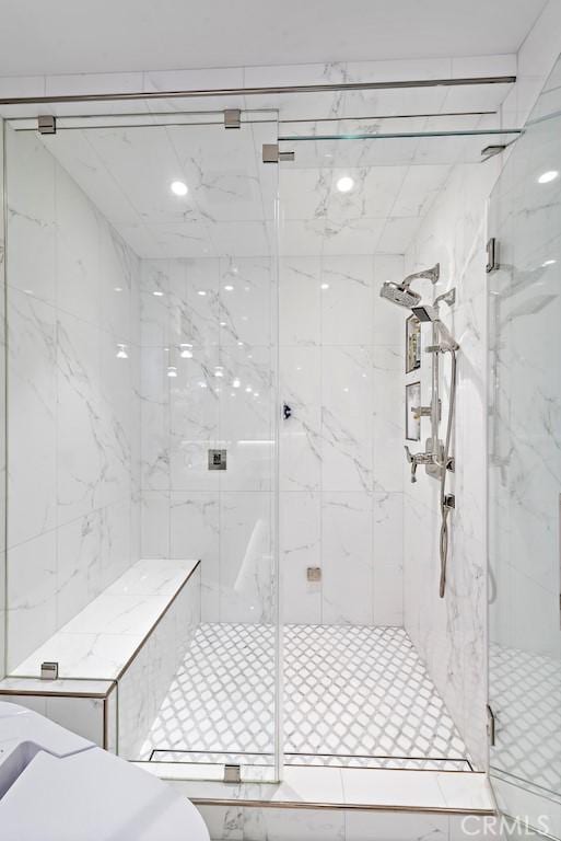 bathroom with walk in shower