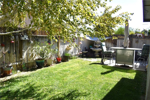 view of yard with a patio