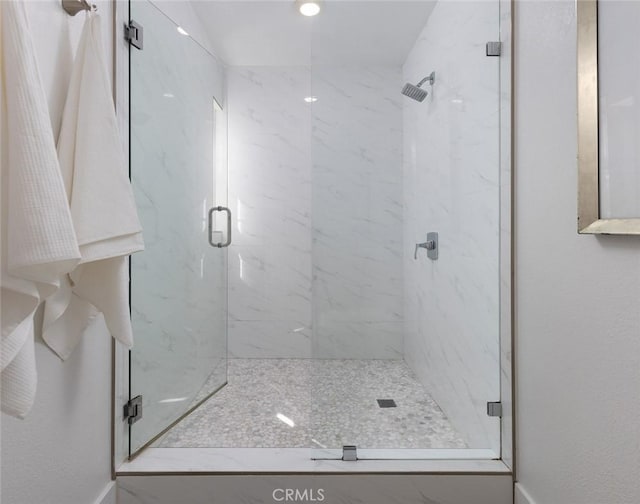 bathroom featuring walk in shower