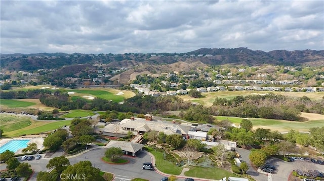 drone / aerial view with a mountain view