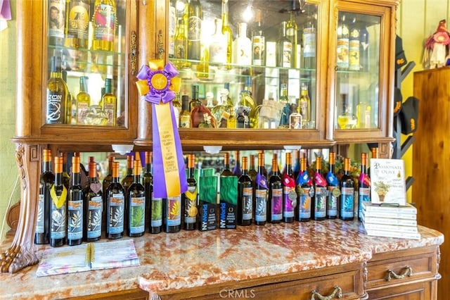 bar with light stone counters