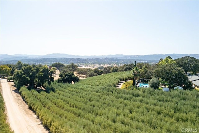 view of mountain feature with a rural view