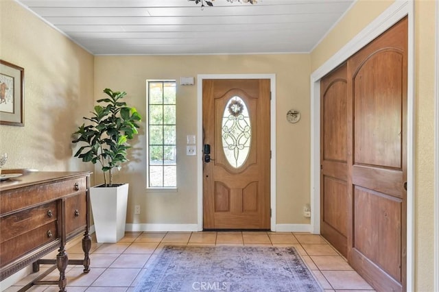 view of tiled foyer