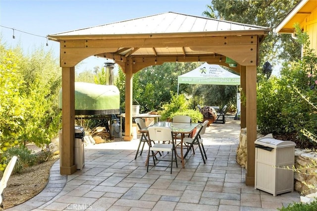 view of patio / terrace featuring a gazebo