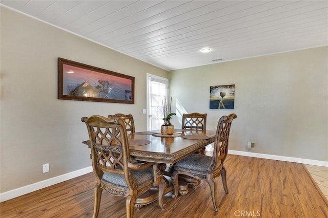 dining area featuring hardwood / wood-style floors