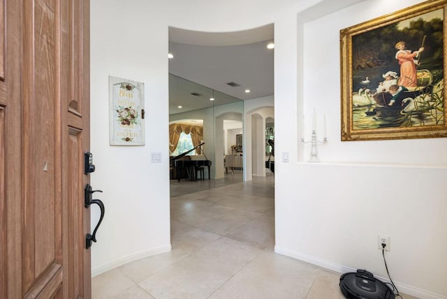 view of tiled entrance foyer