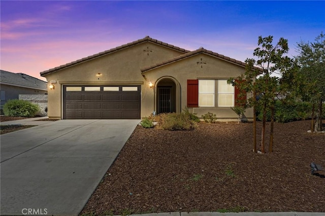 view of front of house with a garage