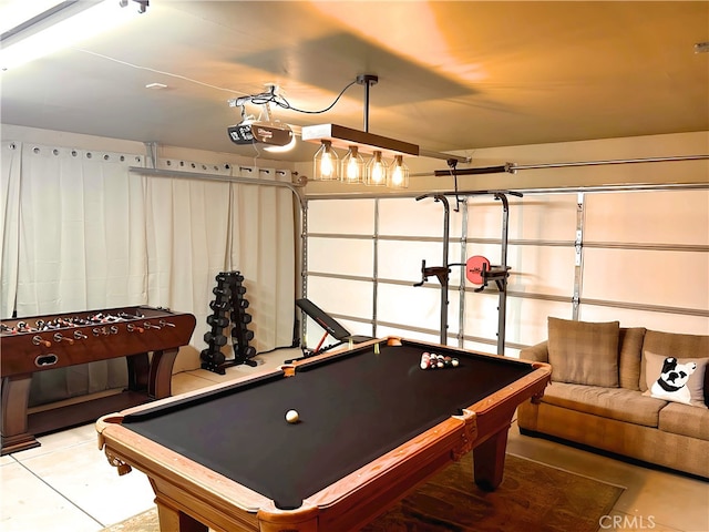 game room featuring pool table