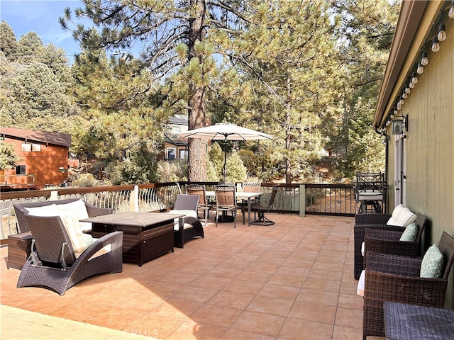 view of patio with an outdoor hangout area