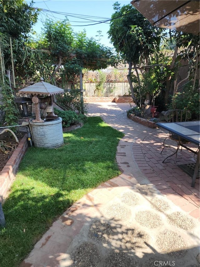 view of yard featuring a patio