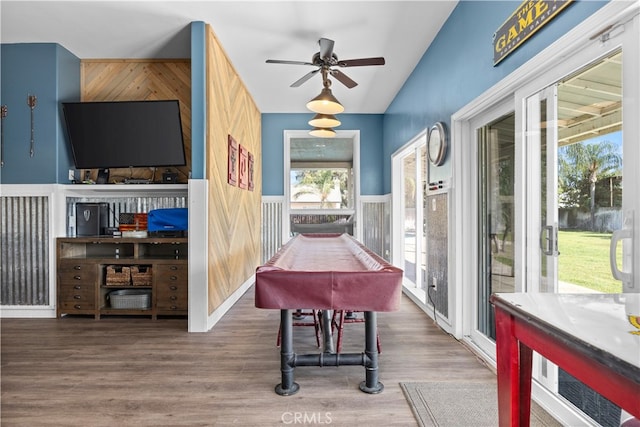 interior space with hardwood / wood-style flooring and plenty of natural light