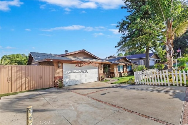 ranch-style home with a garage