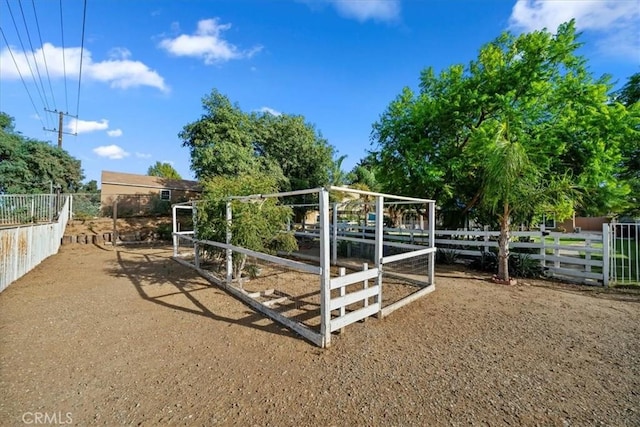 exterior space with an outbuilding