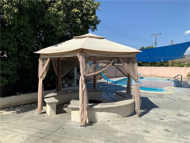 view of patio / terrace with a gazebo