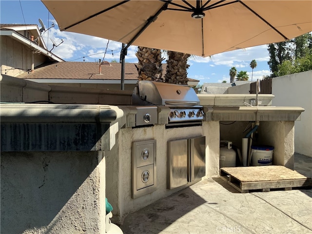 view of patio / terrace with grilling area and exterior kitchen