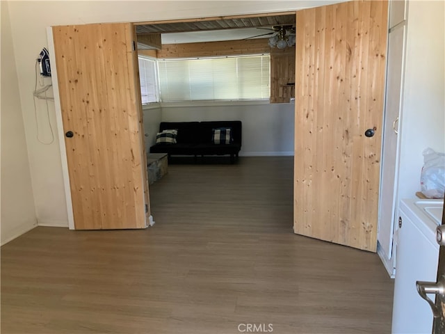 hall featuring wood-type flooring