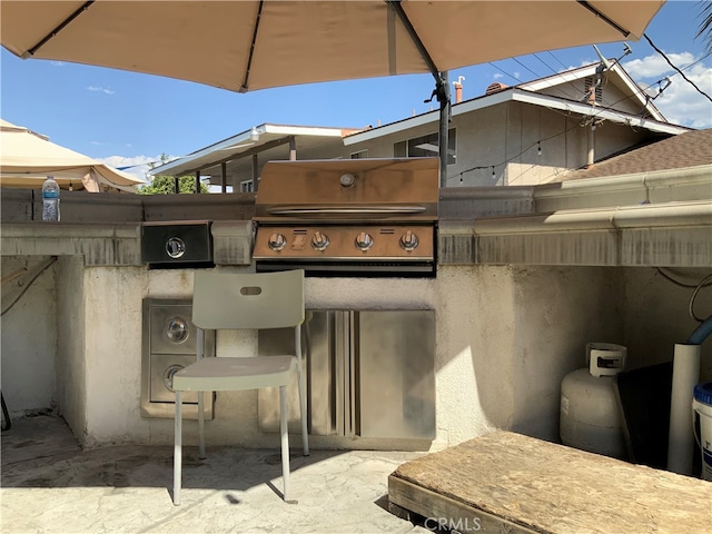 view of patio featuring area for grilling