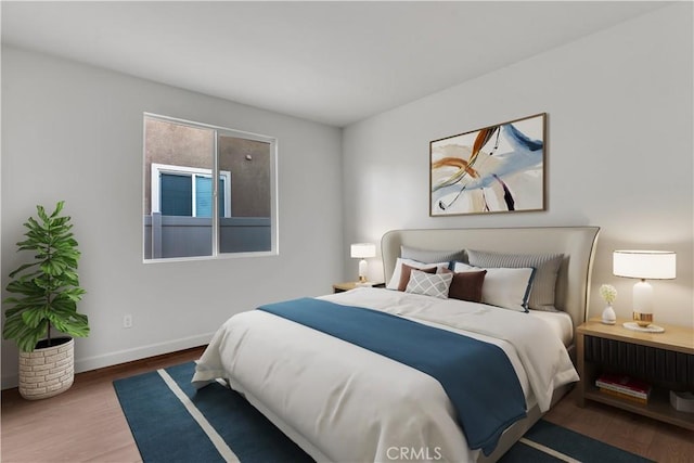 bedroom featuring hardwood / wood-style floors