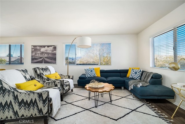 living room featuring hardwood / wood-style flooring