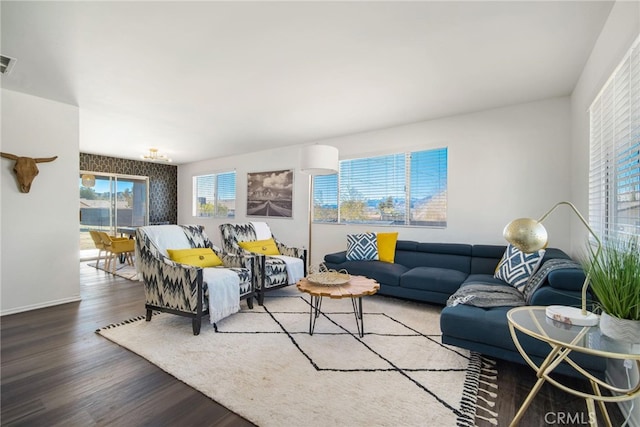 living room featuring hardwood / wood-style flooring