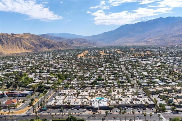 aerial view with a mountain view