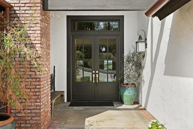 view of exterior entry with french doors