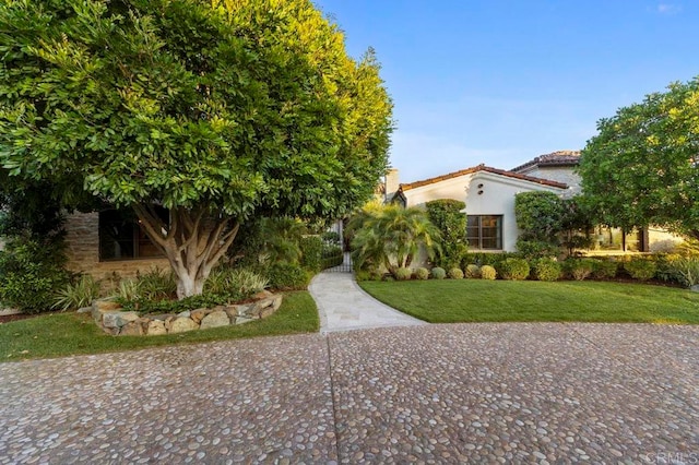 view of front of property with a front yard