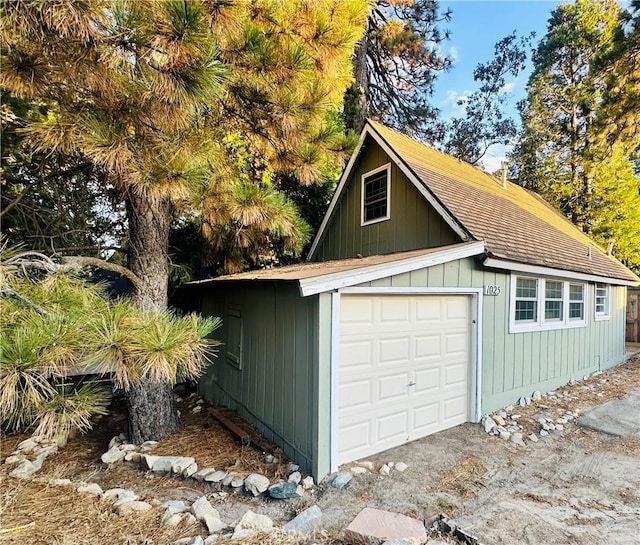 view of garage