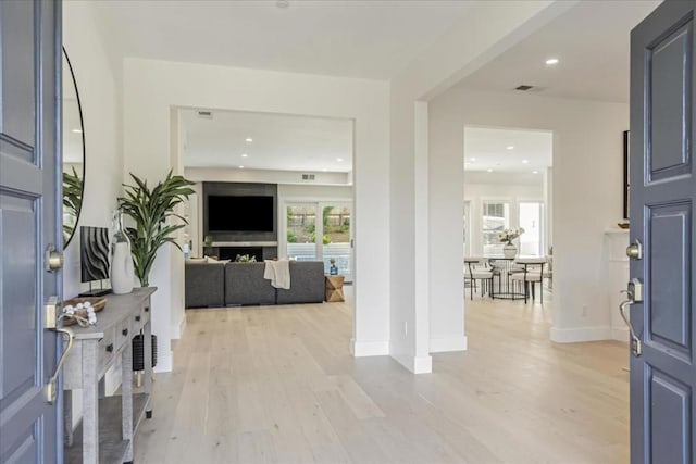 entrance foyer featuring light hardwood / wood-style flooring