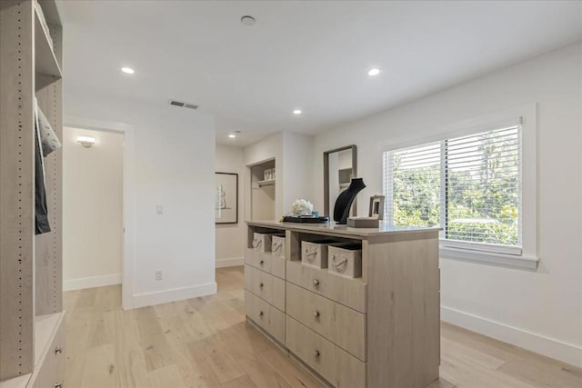 interior space featuring light hardwood / wood-style floors