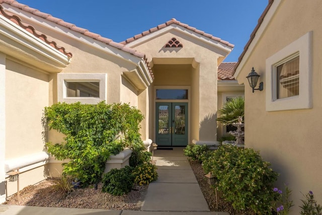 entrance to property with french doors