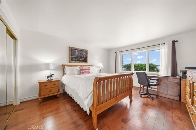 bedroom featuring a closet and hardwood / wood-style floors