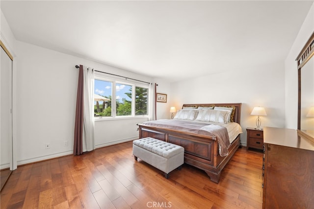 bedroom featuring light hardwood / wood-style flooring