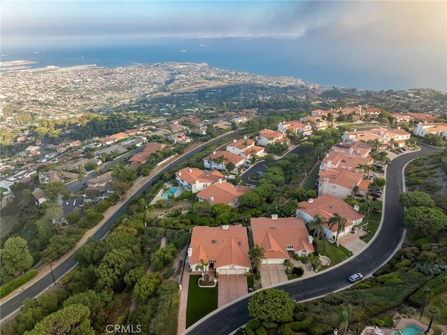 aerial view with a residential view