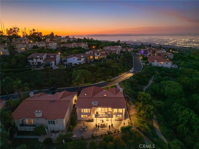drone / aerial view featuring a residential view