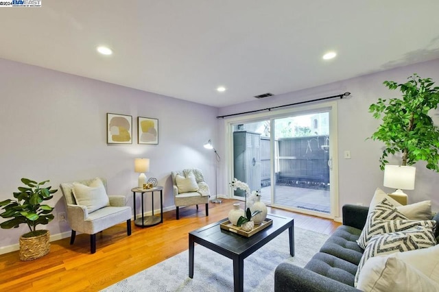 living room featuring light hardwood / wood-style flooring