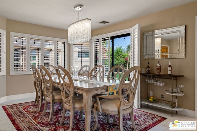 dining room featuring tile patterned floors